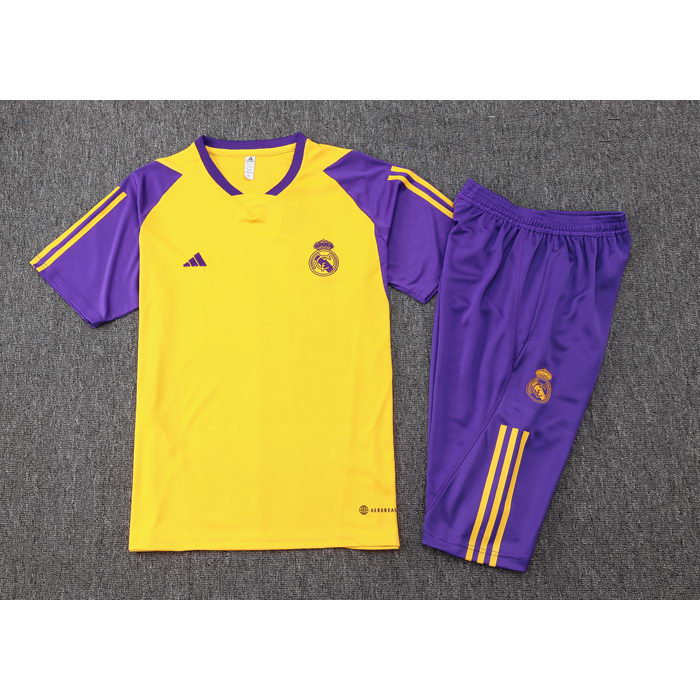 Chandal del Real Madrid Manga Corta 24-25 Amarillo - Pantalon Corto